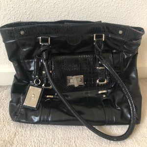 Black Leather Koret Tote Bag